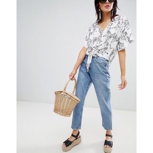 Stradivarius Mom Fit Jeans High Waist Jeans ASOS